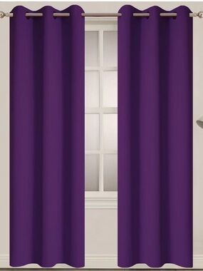 Purple Blackout Grommet Curtain Panel - Home Accents
